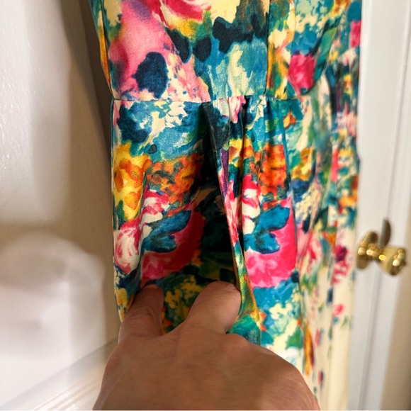 Anthropologie Maeve Tea Garden‎ Floral Sheath Dress Pockets Feminine Sz 0 beauty - Picture 12 of 16